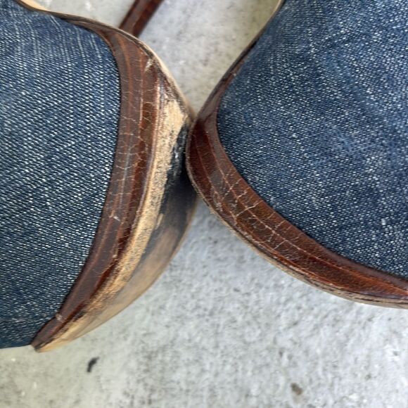 Stuart Weitzman, antique denim lace up platforms - Picture 10 of 10